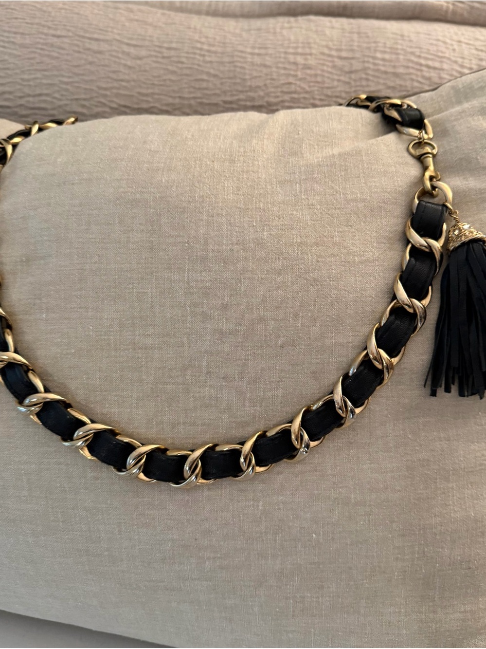 In Chanel Style , this chunky belt is stunning on